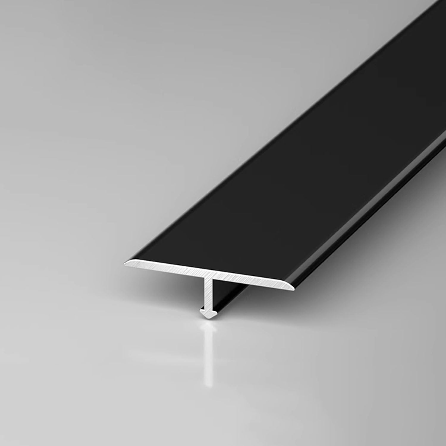 Listwy przejściowe do podłóg, 2,7 m, ze stopu aluminium, do łączenia desek laminowanych, płytek, szczelin podłogowych, czarne, 30 mm dł. 2,7 m