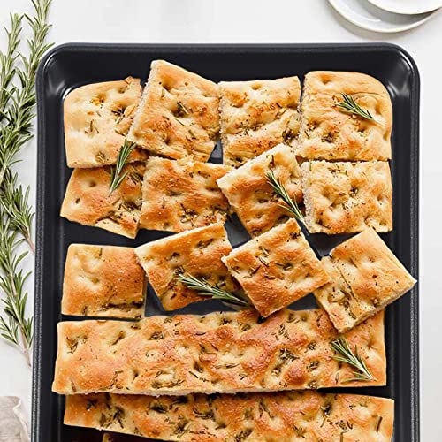 3-Pack Roasting Pan Set, Nonstick Baking Tray Set, Rectangular Bakeware For Oven, Non-Toxic Coating And Durable Quality (Black) #TOP7