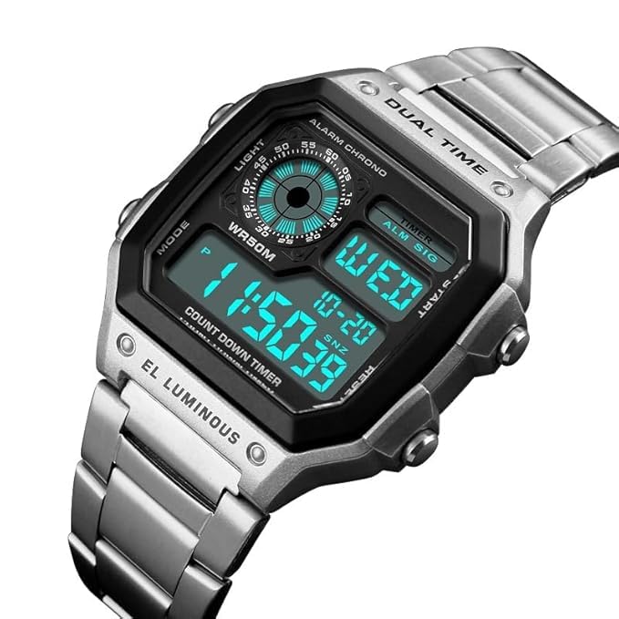 AROA Digital Steel Gasio Watch with Illuminator Backlight - Image 3