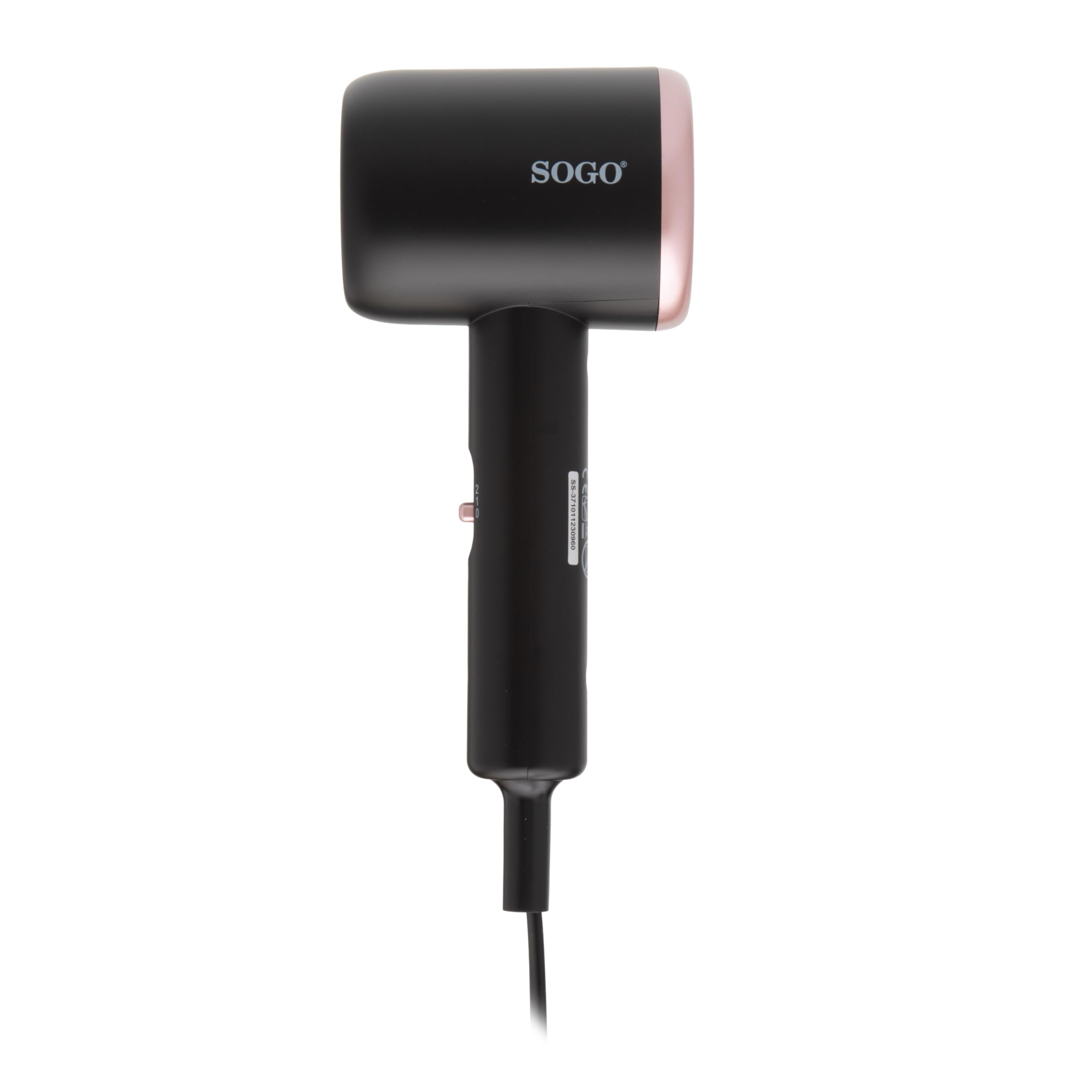 Sogo Secador de Pelo Mini 1000W con 2 Modos de Velocidad - Compacto y Potente, Perfecto para Viajes y Uso Diario (SS-3710)