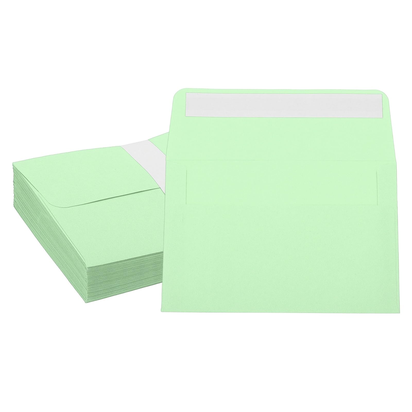 PATIKIL 6x4 Inch Invitation Envelopes, 50 Pcs A4 Greeting Card Envelopes Flat-Flap Card Sleeves for Mailing Wedding Sending Birthday Graduation Gift Party, Light Green