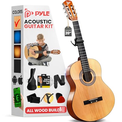 Pyle Classical Guitar Starter Kit - 39" 4/4th Size All Wood Instr...
