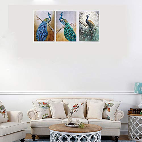 Tisoso Two Peacocks Beautiful Wall Art Painting Metal Sign Wall Art Decor For Living Room Vintage Art Bar Home Decor Gifts Decoration 2Pcs-8X12Inch #TOP5
