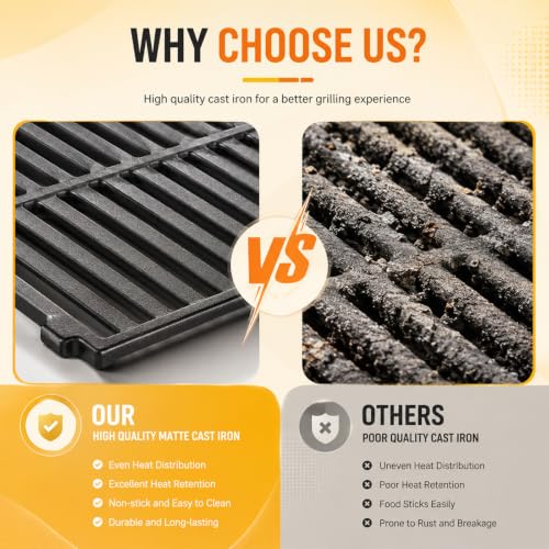 Image of Cast Iron Grill Grate Kit for Weber Spirit 200 Series (2016+) Gas Grills | Heavy-Duty Cast Iron For Even Searing. Unique Under-Grate Storage Saves Cart Space. Easy Clean.
