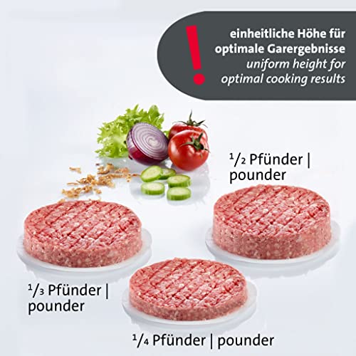 Foto von Westmark Hamburgermaker VARIO PLUS – Robuste Burgerpresse für Patties, individuelle Patty-Größen einstellbar, saubere Anwendung, auch für vegane Burger – ABS