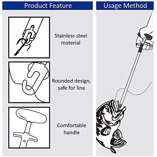 LonTime Easy Fish Hook Remover Tool - 2020 New Squeeze-Out Fish Hook Separator Tools, Portable Easy Reach Stainless Steel Fishing Hooks Extractor, Fast Decoupling, 6.69inch