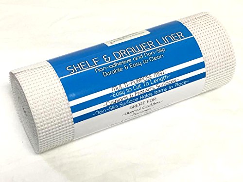CCS Rainforest Non-Adhesive Non-Slip Shelf and Drawer Liner, 20-Inch x 24-Feet, White (White, 12-inch x 20-feet)