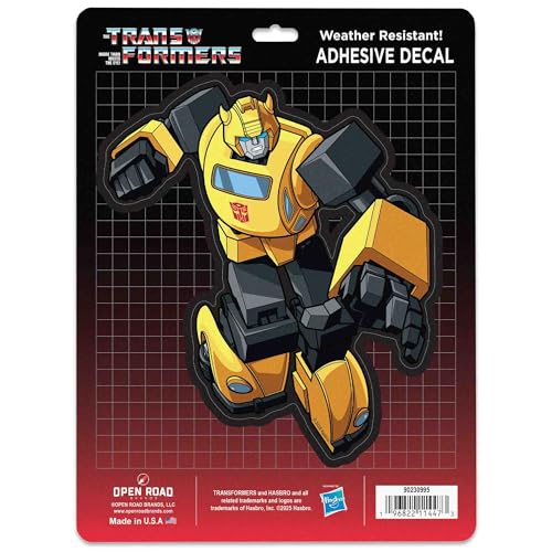 Image of Hasbro Transformers Bumblebee Adhesive Vinyl Decal - Fun Transformers Sticker for Car, Window, Water Bottle or Laptop