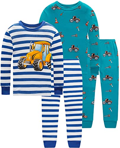 Image of Dolphin&Fish Boy Pajamas Toddler Kids Pjs Set Cotton Soft Clothes Sleepwear | Long Sleeve Elastic Cuffs,Stretch breathable,Dinosaur Space Print Options