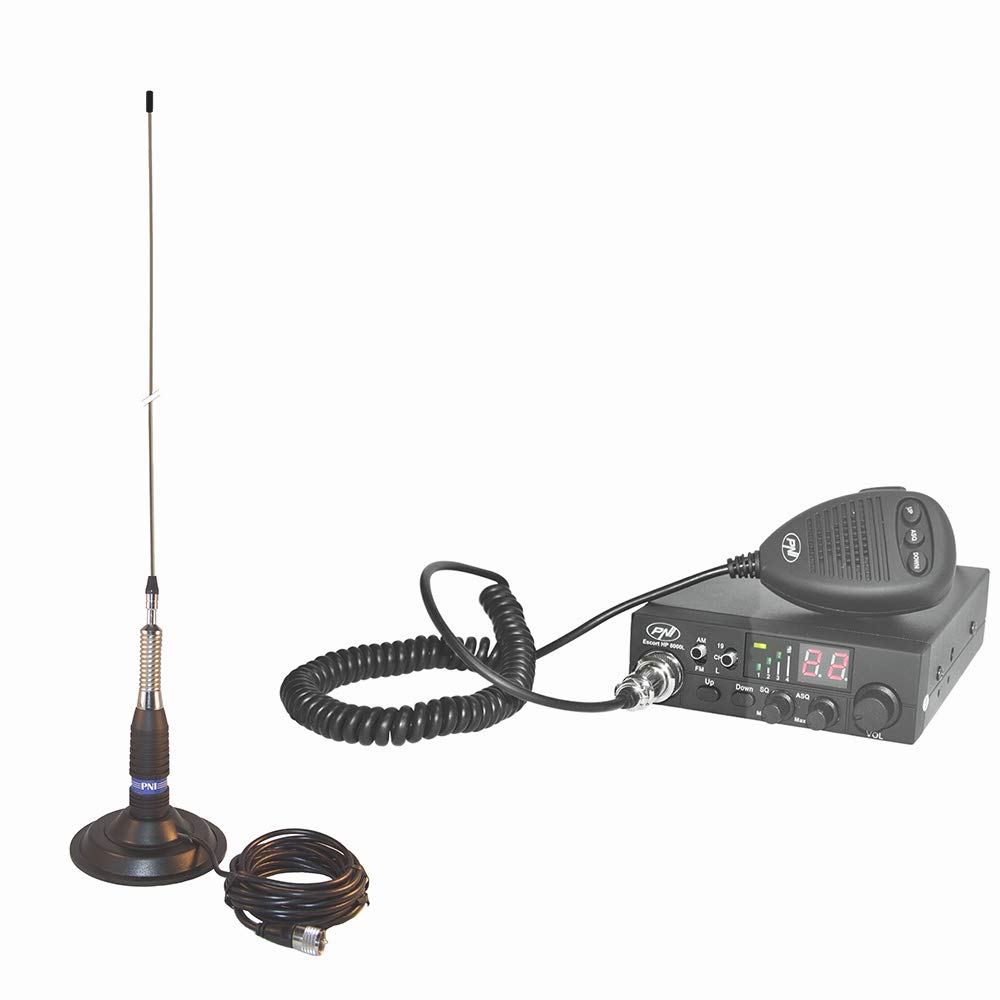 PNI Radio CB Escort HP 8000L ASQ con Antena CB ML160 con Base magnética