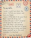 Personalized to My Wife Letter Blanket - Letters to My Love Blanket - Wish I Could Turn Back Blankets from Husband, Valentines Day Wedding Anniversary Birthday Christmas Flecee, Sherpa