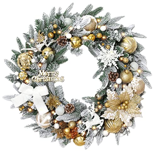 Couronne d'automne de luxe YZCIS pré-éclairée pour décoration de Noël