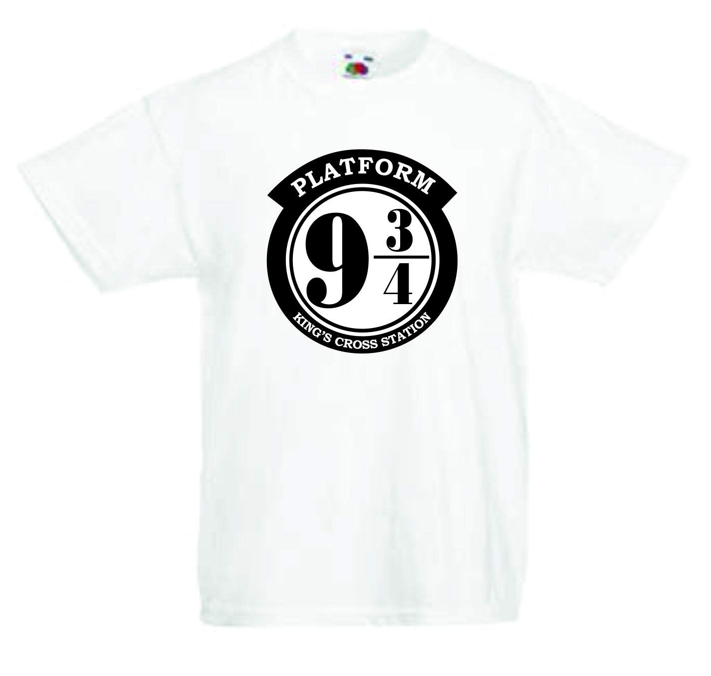 Print My Tee Boys White Platform 9 3/4 T Shirt King's Cross Station Harry Potter Fan Birthday Gift For Or Girls Tshirt Age 2-3 To Age 12-13 (Age 12-13, )