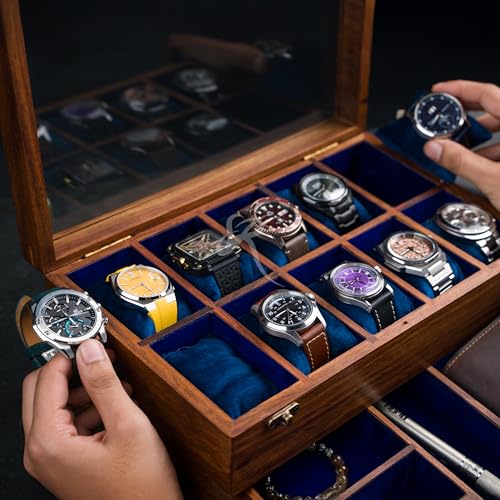 Image of 10 Drawer Indian Rosewood Superior Vintage Quality Wooden Mens Watch Display Box Case Organizer Holder | Luxury Timepiece Storage Case | Drawer for wallet, Cufflinks and other Accessories.