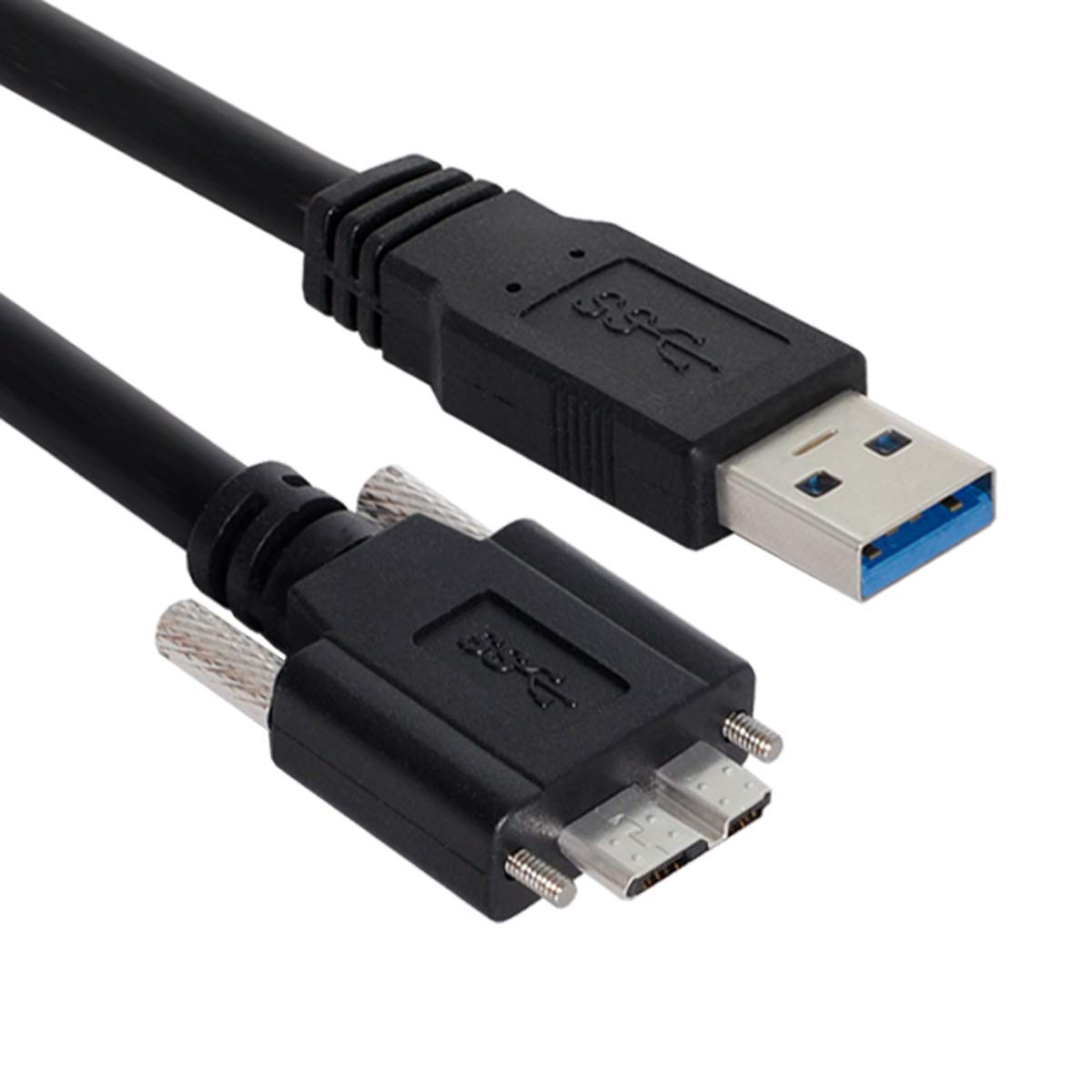 cablecc Cable repetidor USB 3.0 A macho a Micro USB 3.0 B macho con tornillos de fijación para la cámara (8 m)