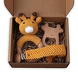 Baby Rassel Beißring Set Baby Spielzeug Shaker Schnuller Clips Kette Greifen Schütteln Glocke...