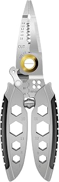 7-Inch Multipurpose Wire Stripper, 2024 New Professional Wire Stripping Tool for Electricians, Self-Adjusting, Stripping, Cutting and Crimping Capabilities, Ideal for Electrical Cables 1 PC