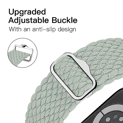 Joehwerr Anti-Slip Braided Band 3-Pack Compatible for Apple Watch Straps 38mm 40mm 41mm 42mm 44mm 45mm 49mm Women, Adjustable Stretchy Elastic Replacement Strap for iWatch Ultra SE 8 7 6 5 4 3 2 1 - Image 2