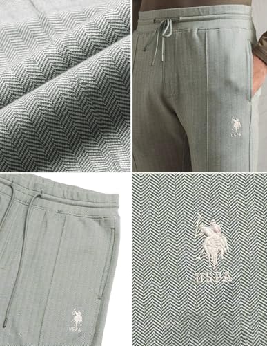 Image of U.S. POLO ASSN. Mens PR003 Chevron Cotton Stretch Lounge Track Pants