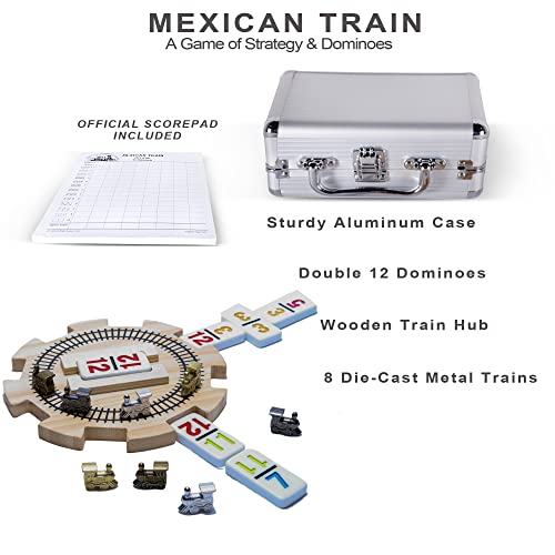 Mexican Train Dominoes Set Double 12 Color con Números miniatura 4
