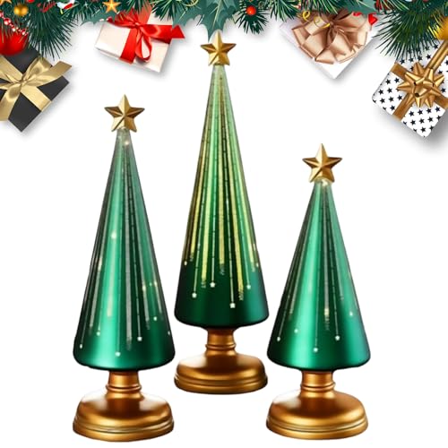 Décorations de sapin de Noël pour table, centre de table hivernal en résine x3 - 7