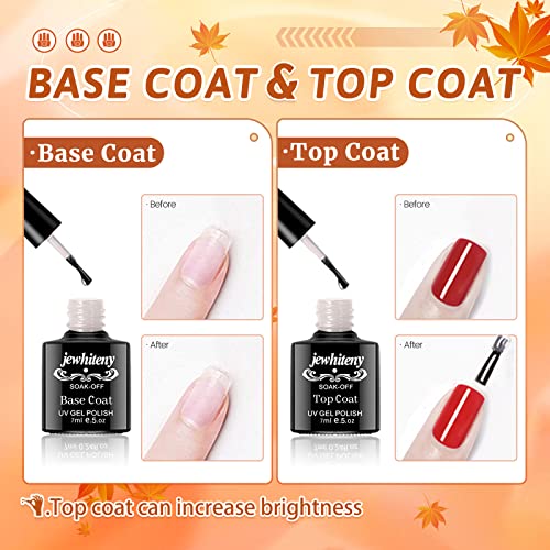 Jewhiteny Gel Nail Polish Kit With U V Led Light 18 Colors Gel Polish Set Base Gel Top Coat Starter For Diy Home Manicure Halloween Gel Nail Kit Gift For Women #TOP4
