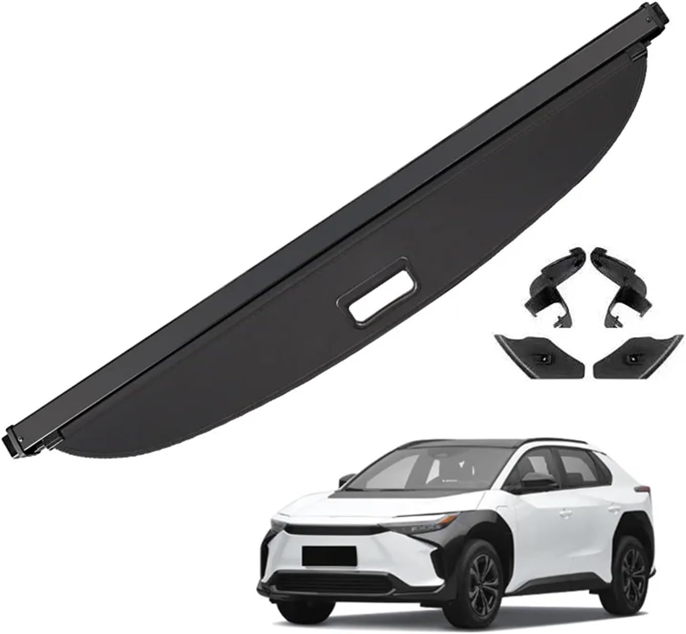 Retractable Trunk Cargo Cover Parcel Rack Anti-Peeping Shield Privacy Auto Accessories Compatible with Toyota BZ4X 2022+(Carbon Fiber)