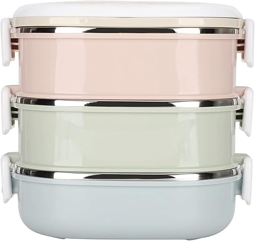 Lonchera de 2700ml, Contenedores de Almuerzo de Acero Inoxidable 304 para Adultos, Portátiles, a Prueba de Fugas, Apilables, Caja Bento para