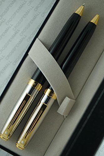 Sheaffer Prelude Ball Pen/Mechanical Pencil Set, Black Lacquer Finish with Palladium Plate Cap and 22K Gold Plate Trim (SH/337-9)
