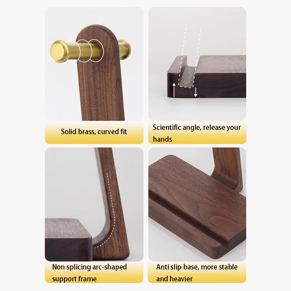 Supporto for Cuffie da scrivania - Supporto for Cuffie da scrivania in Legno massello - Supporto for Cuffie da Gioco, Supporto da scrivania for Cuffie Resistente in Legno