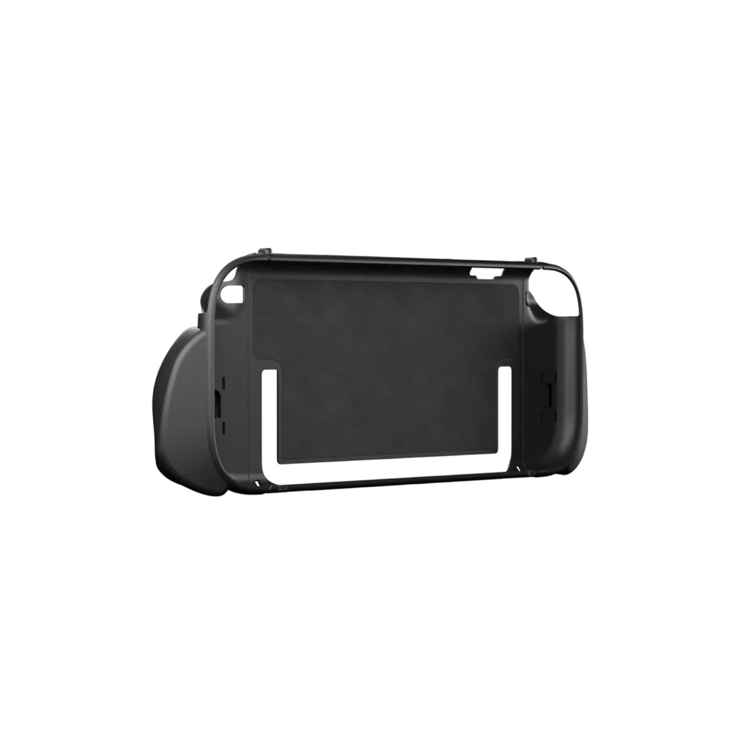 GENKI Attack Vector console shell without grips, showing the back with kickstand cutout