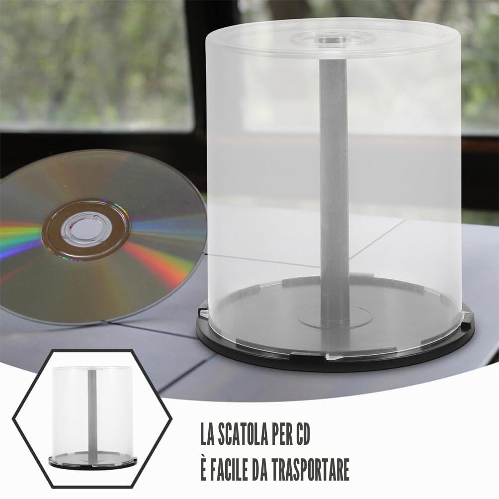 Porta Cd Dvd Trasparente in Pp Custodia Organizer 100 Slot Compatto E Leggero Per Protezione E Conservazione Dischi