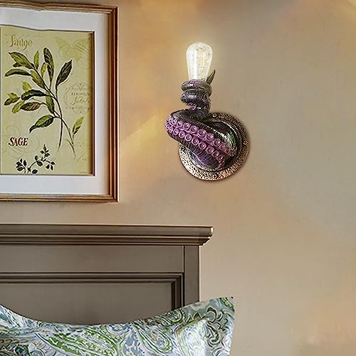 Genérico Lámpara de Pared Interior Monstruos con Tentáculos Estilo Retro Vintage para Sala de Estar Dormitorio Mesita de Noche Pasillo Casa de Campo Apliques de Pared Iluminación Luz de Pared