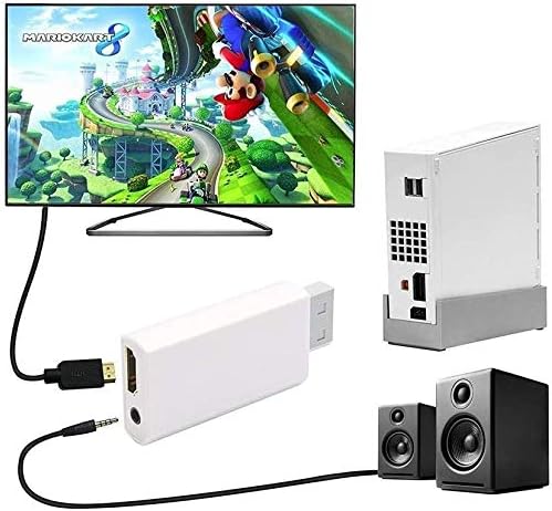 Multibao Wii to HDMI Full HD 1080P Converter Output Video Audio Adapter, with 3.5mm Audio Video Output Supports All Wii Display Modes, Best Compatibility and Stability for Nintendo-White