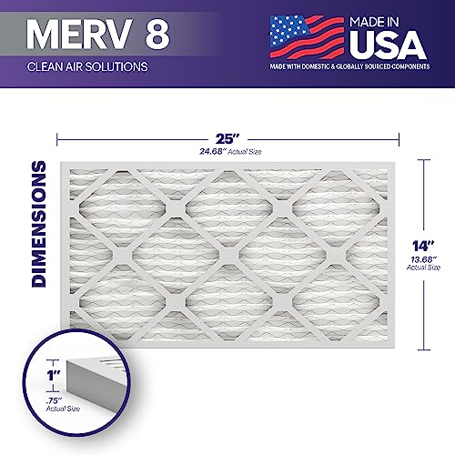 Image of BNX TruFilter 14x24x1 Air Filter MERV 8 (6-Pack) - MADE IN USA - Dust & Pet Defense Air Conditioner HVAC AC Furnace Filters for Dust, Pet, Mold, Pollen MPR 600 - 700 & FPR 5