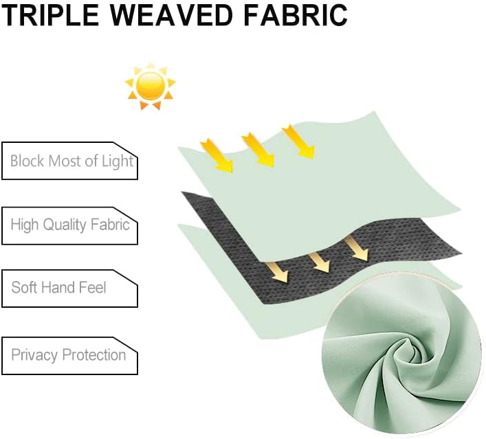 Miniatura 4 de DWCN Cortinas opacas para dormitorio con alzapaños, de privacidad, para oscurecer la habitación, con ojales en la parte superior, para sala de