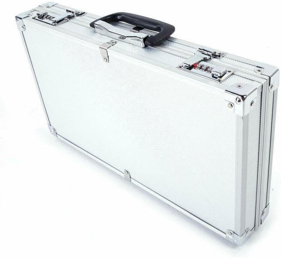 Gerrit Aluminum Portable Gun Pistol HandGun Lock Foam Safe Box Sponge Liner Hard Case, Silver, jl001
