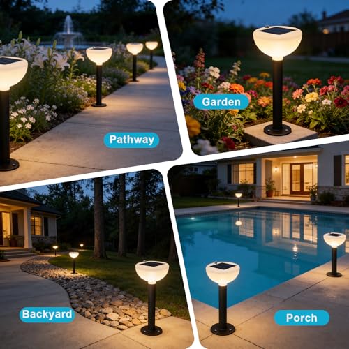 Image of Lightdot Solar Powered Garden Lights Dusk to Dawn Solar Pathway Lights Outdoor, Auto On /Off, IP65 Waterproof Decor Landscape Lighting for Yard /Lawn /Walkway /Driveway, 2 Pack