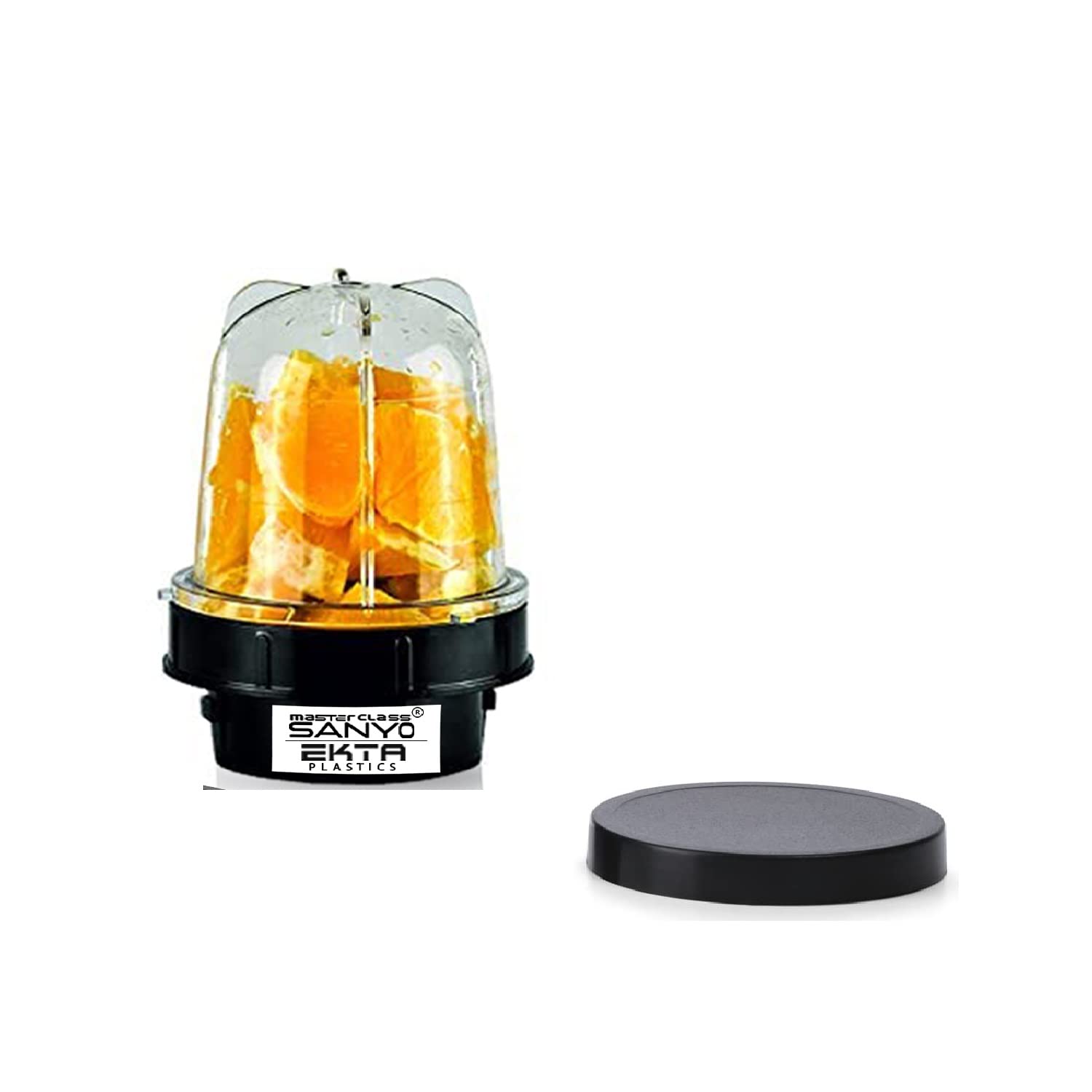 Bullet Jar for Mixer Grinder Small Set of 1 (350 ML) ABS Transparent Plastic Mixer Juicer Jar, Black-image-29