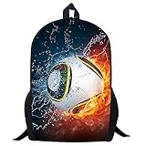 JeremySport Mochila para meninos, mochila escolar, Futebol 2, 17 Inch, Laptop