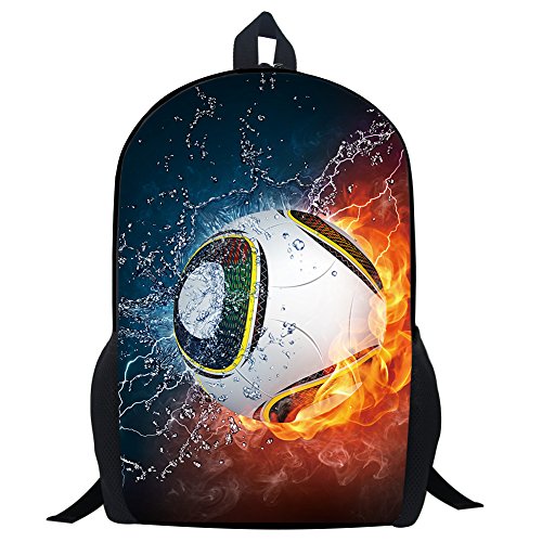 JeremySport Mochila para meninos, mochila escolar, Futebol 2, 17 Inch, Laptop