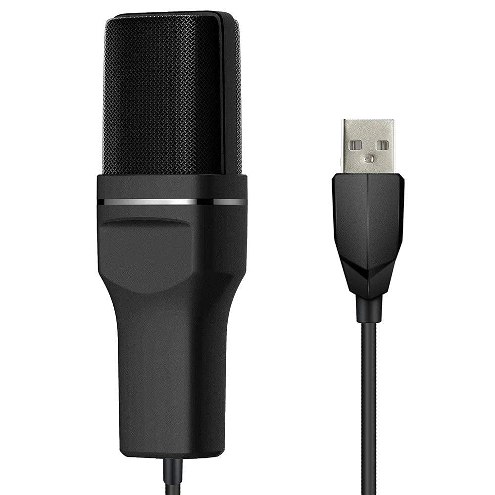Supporto per Microfono Microfono da Tavolo USB Microfono a condensatore con Supporto Pieghevole Treppiede Filtro Anti-Pop per Registrazione Video su