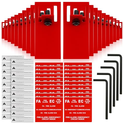 20-Set Fire Alarm Breaker Lockout Kit - Heavy Duty Metal, Anti-Accidental Shutdown, Home & Industrial Use