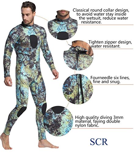 Dyung Tec Wetsuits Mens 3Mm Camo Neoprene Scuba Diving Unisex One Piece Sport Skin Spearfishing Full Suit (L) #TOP6
