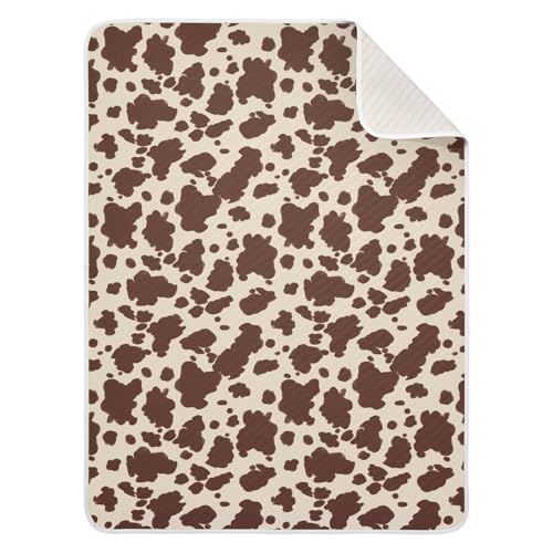 Image of Baby Blankets for Baby Boy or Girl Soft Crib Receiving Blanket for Infant Toddler Kid Crib Bedding 30X40in Cow Print