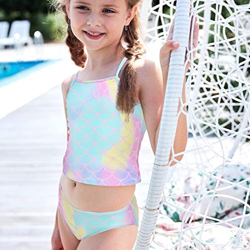 Big Girls Mermaid Tankini Swimsuits Two Piece Bathing Suits Size 16/7-163