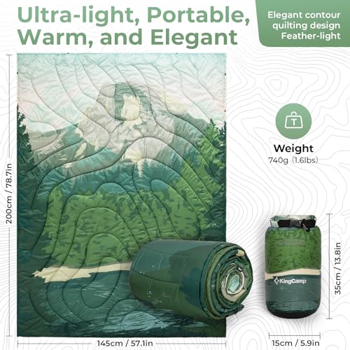 KingCamp Ultralight Camping Blanket, Wearable Packable Blanket 79"x57" - image 8