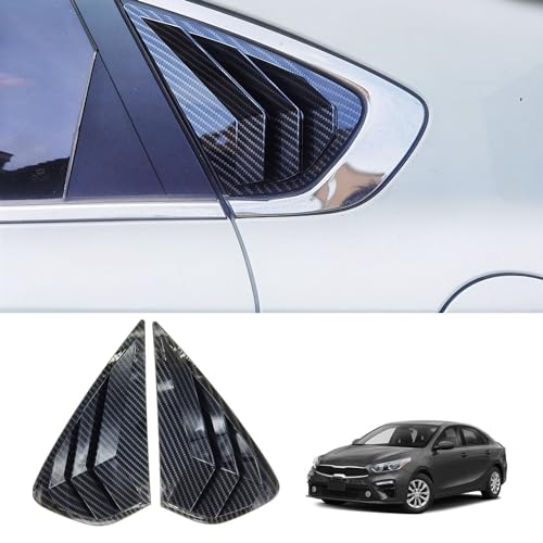 Xhfarce for Kia Forte 2019-2024 Sport Style Rear Side Window Louvers Air Vent Shades Panel Cover Car Exterior Decoration Accessories 2PCS for Kia Forte 2019 2020 2021 2022 2023 2024(Carbon Fiber)
