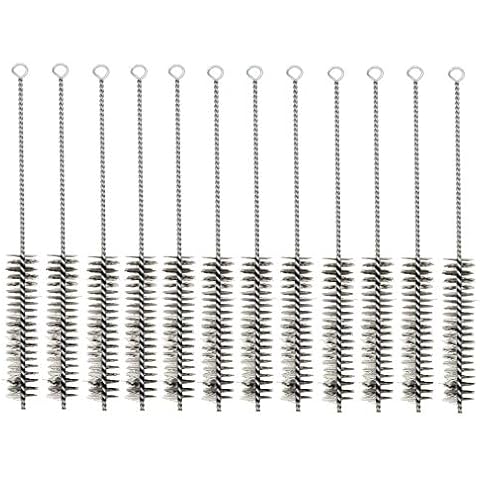 YXQ 12Pcs 20mm Tube Bottle Wire Brush Stainless Steel 11.8 inch Long-Handle Bristle Cleaning Cover