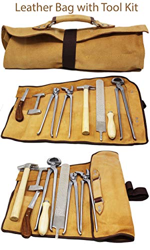 CHALLENGER 8 Piece Horse Farrier Hoof Grooming Shoe Care Tool Kit w/Carry Bag